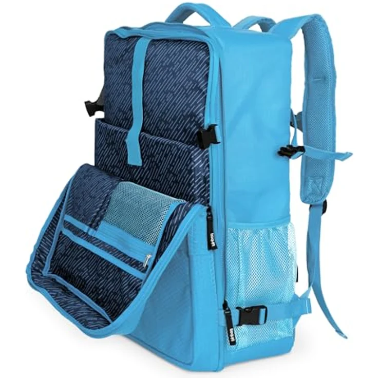 Hauptstadtkoffer blnbag M6 - Bordgepäck-Rucksack 55x40x20 cm Travel Backpack Laptop-Fach, Flugzeug Reiserucksack robust, Cabin Bag max. 44 L, Iceblue – Bild 3