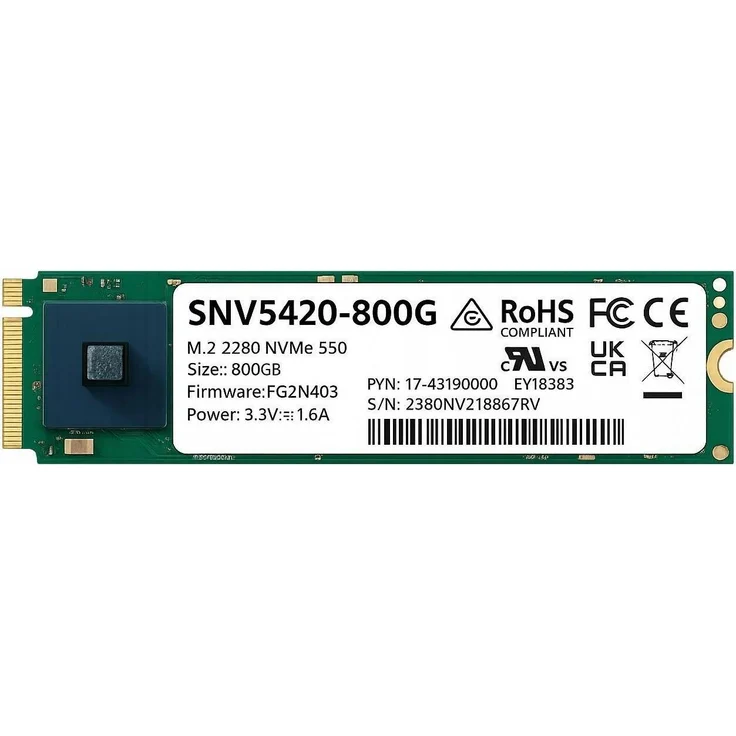 Synology SNV5420-800G, M.2 2280 NVMe SSD mit 800 GB, 3000 MB/s Leserate und Power-Loss-Schutz