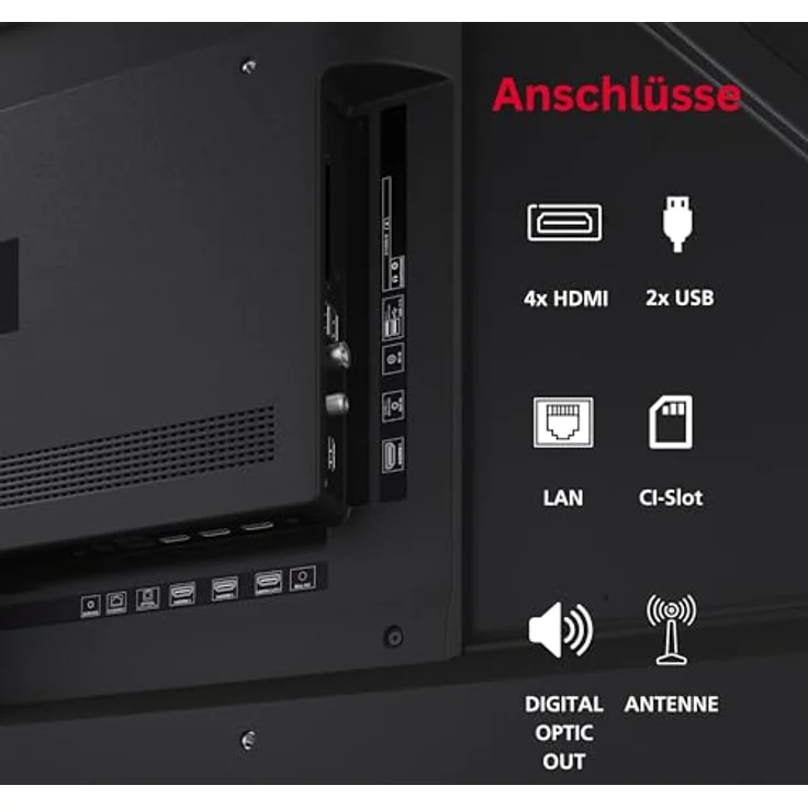 Sharp QLED TV 55JP7765E, 55 Zoll 4K UHD Smart Fernseher mit Mini LED, Dolby Vision HDR, Dolby Atmos, Sound by Harman Kardon, Google Assistant und Triple-Tuner – Bild 4