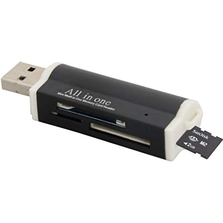 COFI 1453 All-in-One Speicherkartenleser Cardreader kompatibel mit SD/Micro SD/M2/M2PRODUO USB Kartenlesergerät Multi Kartenleser Adapter Schwarz – Bild 5