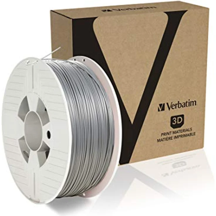 Verbatim PLA-Filament 3D-Druck, 1,75mm, 1kg, Hochleistungs-Polyactid-Filament zur Materialextrusion, für 3D-Drucker und 3D-Stift, 3D-Drucker-Filament aus PLA, 1 Spule 335m silber – Bild 2