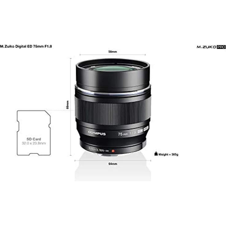 Olympus M.Zuiko Digital ED 75mm F1.8 Objektiv, lichtstarke Festbrennweite, geeignet für alle MFT-Kameras (Olympus OM-D & PEN Modelle, Panasonic G-Serie), schwarz – Bild 2