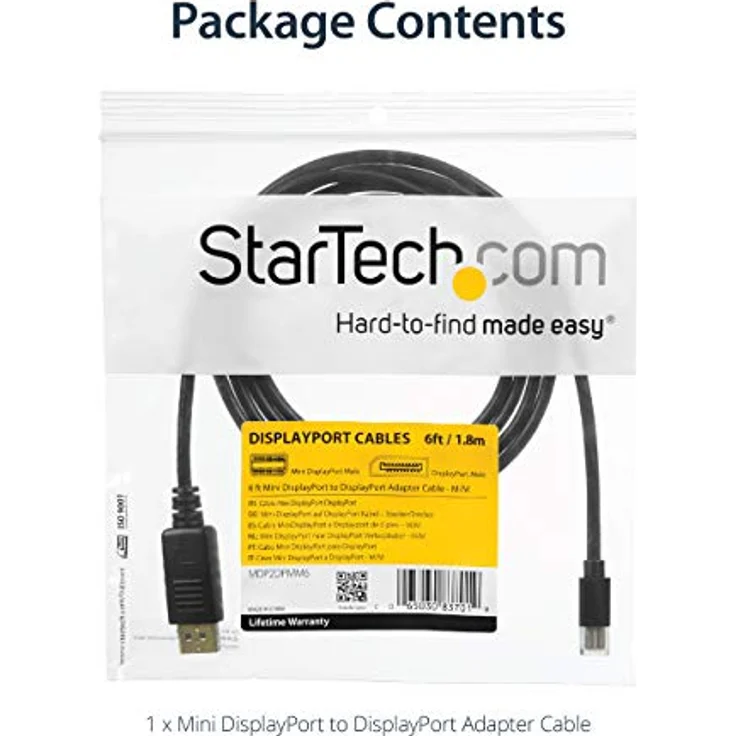 StarTech.com 10 ft Mini DisplayPort to DisplayPort 1,2 Cable 4k - DisplayPort-Kabel - Mini DisplayPort (M) - DisplayPort (M) - 3 m (MDP2DPMM10) - Preisvergleich – Bild 6