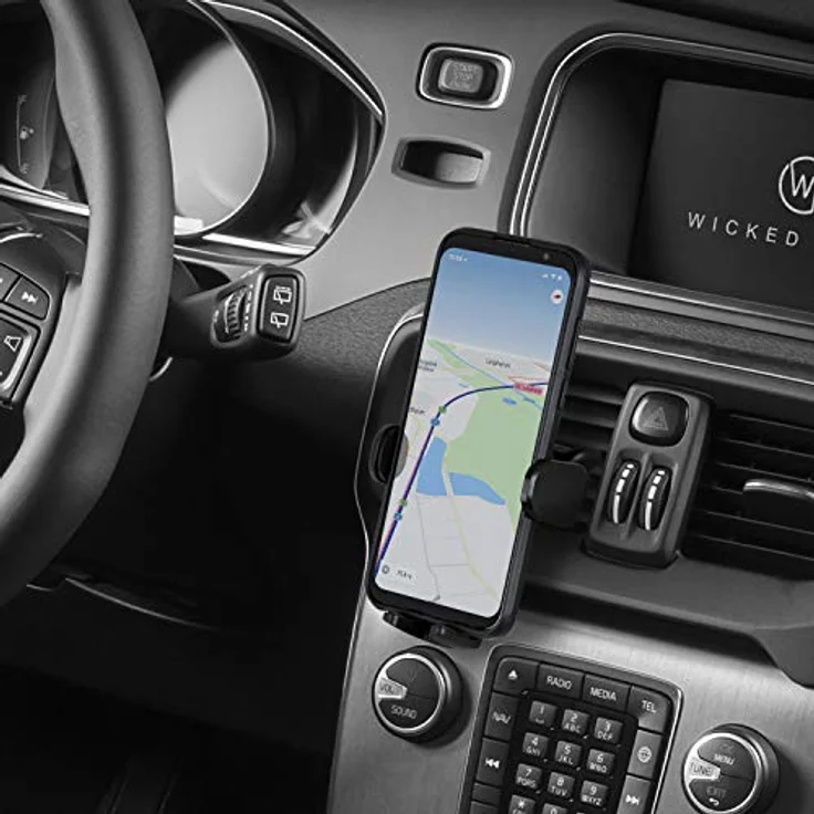 Wicked Chili Auto Handy Halterung für Lüftung kompatibel mit iPhone 12 Pro Max, 12 Pro, 12 Mini, 12, SE 2020, 8 Plus, 7 Plus, 6S und Geräte bis 90mm Breite (4.7-6.7 Zoll, höhenverstellbar) schwarz – Bild 4