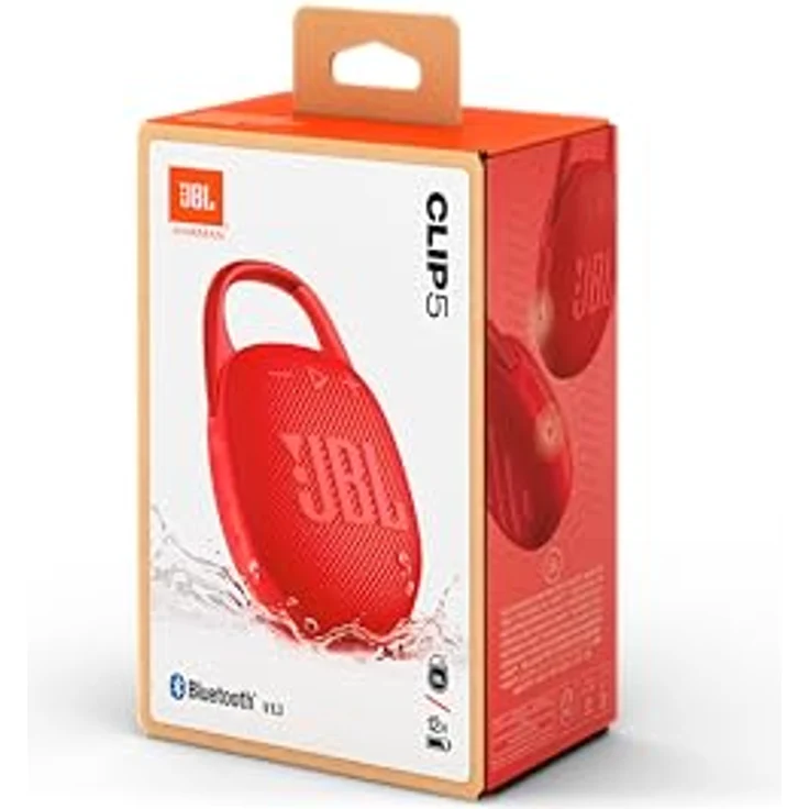 JBL Clip 5 in Red - Portable Bluetooth Speaker Box Pro Sound, Deep Bass and Playtime Boost Function - Waterproof and Dustproof - 12 Hours Runtime – Bild 5