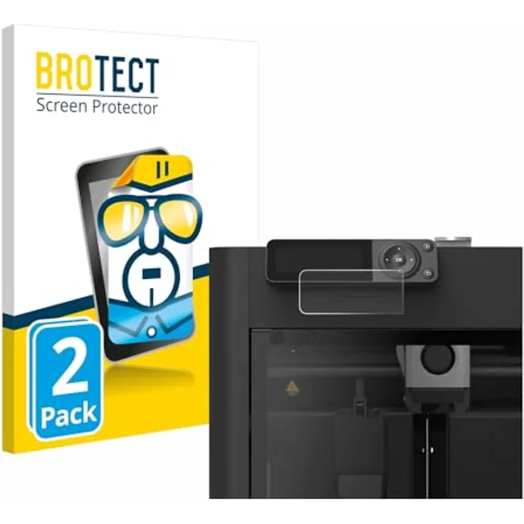BROTECT (2 Stück) Ultra-Klar Displayschutzfolie für Bambu Lab P1S 3D Printer - Anti-Kratzer, Anti-Fingerprint, Blasenfreie Installation