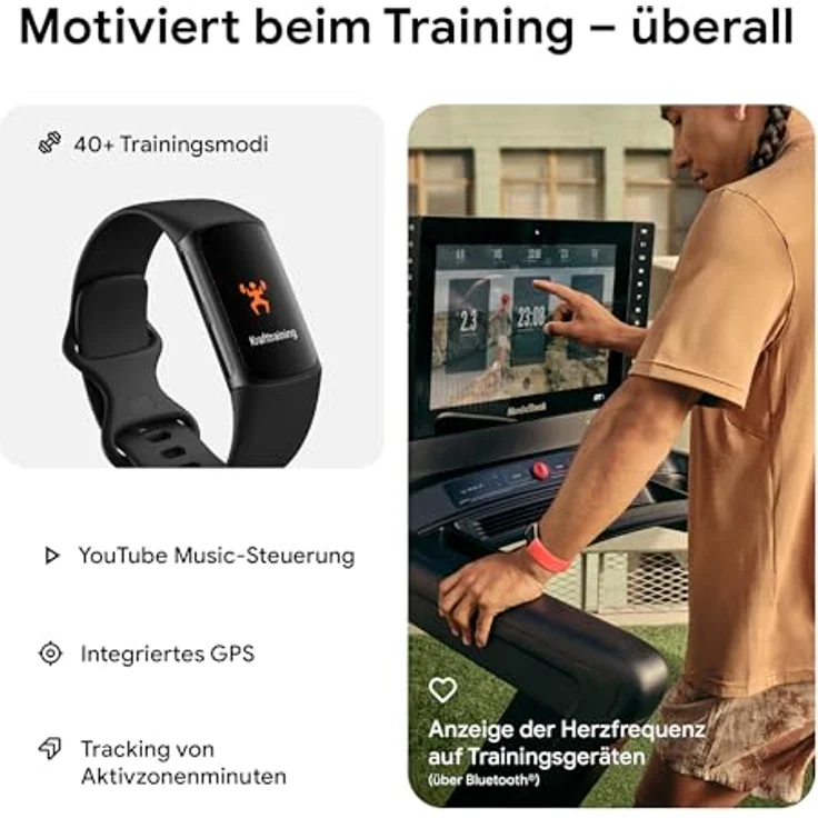 Fitbit by Google Charge 6 Aktivitätstracker enthält ein 6 monatige Premium Mitgliedschaft, 7 Tage Akkulaufzeit, Google Wallet und Google Maps - Obsidian / Aluminium Schwarz – Bild 3