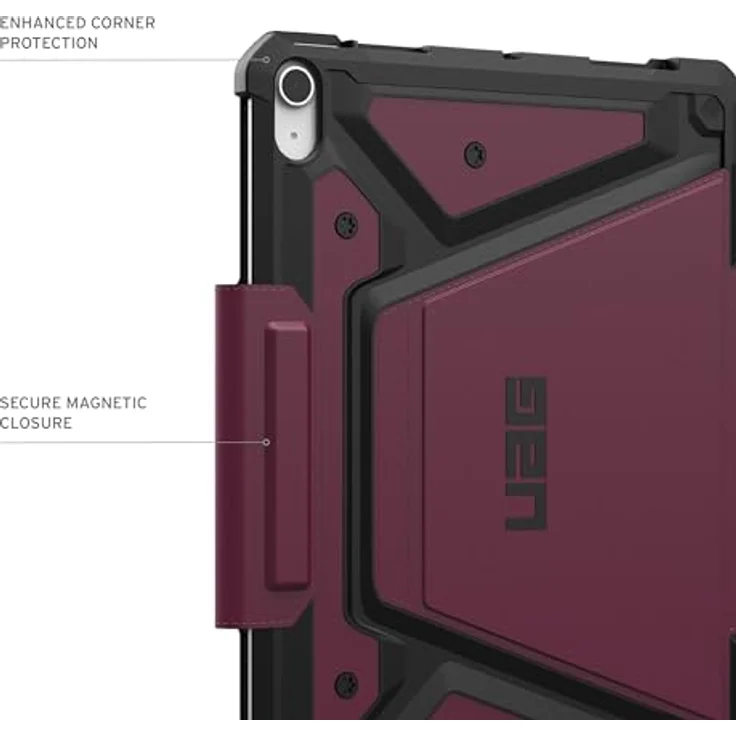 URBAN ARMOR GEAR Metropolis SE Case Apple iPad Air 11 Hülle (M2 / 2024) - bordeaux (Wake/Sleep Funktion, Apple Pencil 2 / Logitech Crayon Stift-Halter, Standfunktion) – Bild 5