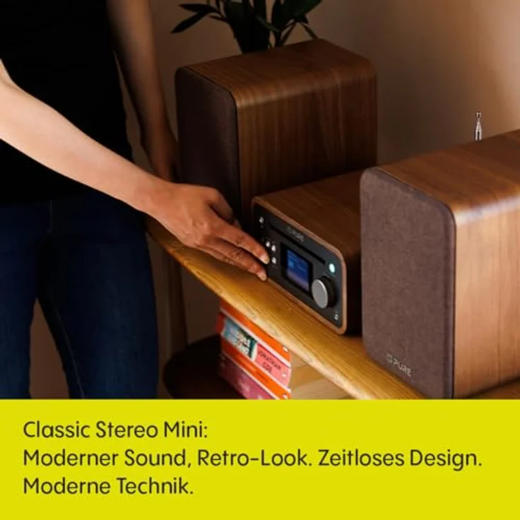 PURE Classic Stereo Mini Kompaktanlage, DAB+ & FM-Radio, CD-Player, Bluetooth 5.3, 2x20W Lautsprecher, braun – Bild 7
