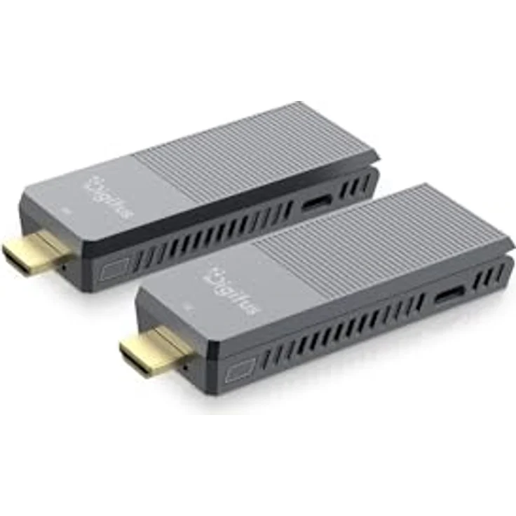 DIGITUS DS-55359 Wireless HDMI Extender, UHD 4K 60 Hz, bis zu 150 m Reichweite, Set aus Transmitter und Receiver, HDMI 2.0, HDCP 2.2, Grau – Bild 1