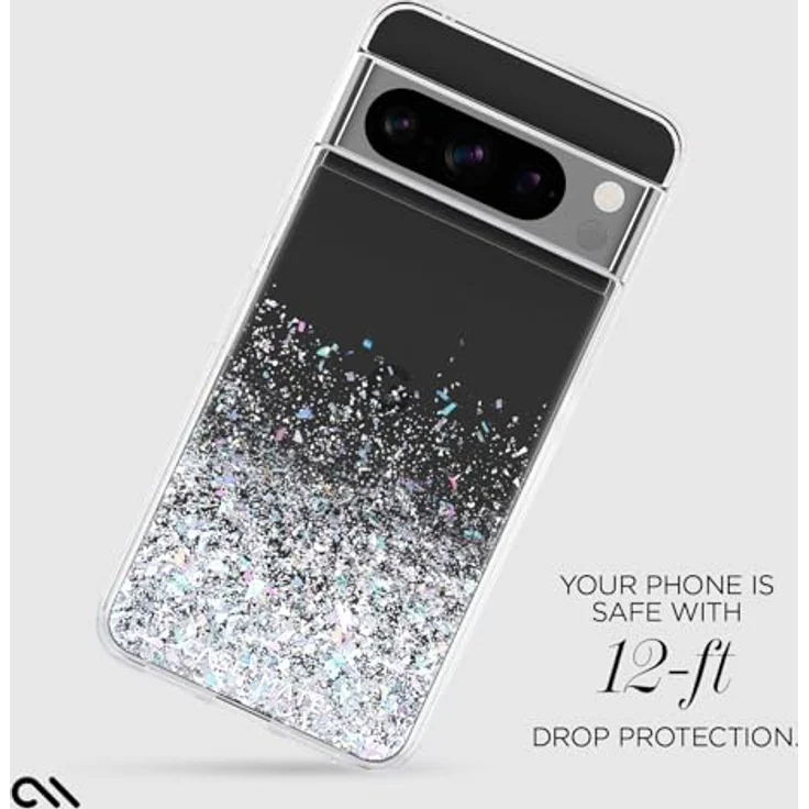 Case-Mate Twinkle Ombre Case Schutzhülle für Google Pixel 8 Pro Hülle Glitzer (3 m Fallschutz, Made for Google Zertifiziert, Pixel 8 Pro Glitzer-Hülle, Aus recyceltem Material) - Transparent – Bild 3