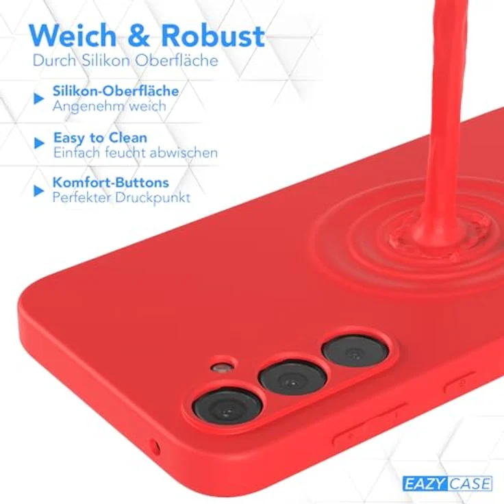 EAZY CASE Silikonhülle für Samsung Galaxy A35, stoßfestes, dünnes TPU Case mit Kameraschutz, rot – Bild 5