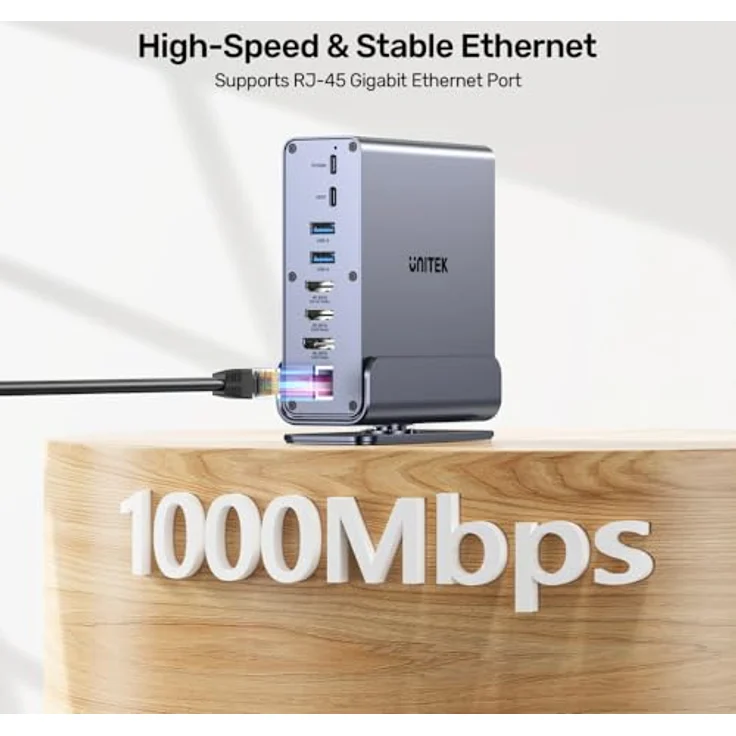 Unitek Docking Station USB-C mit 2 x HDMI, DisplayPort und 1GbE Ethernet – Bild 9