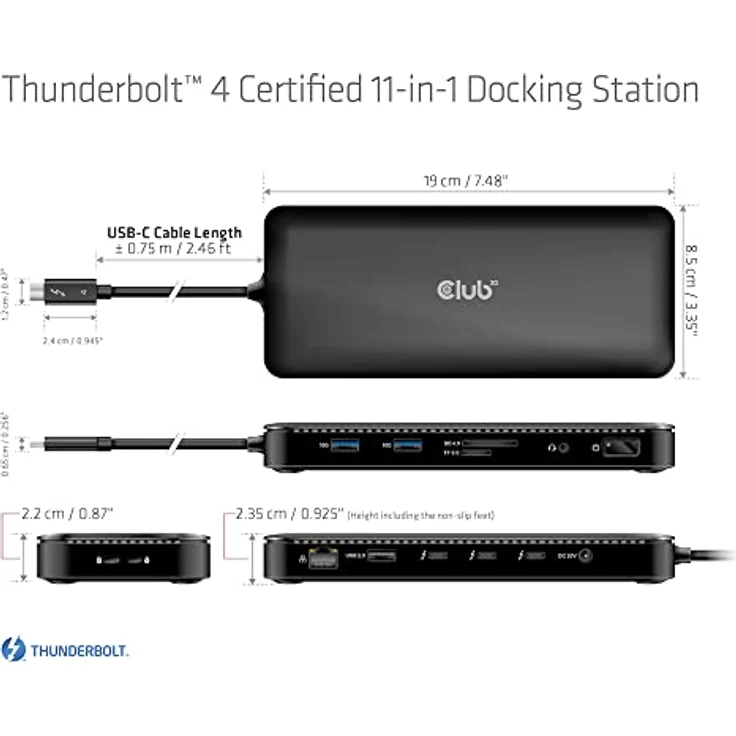 Club 3D CSV-1581 Thunderbolt™ 4 Zertifizierte 11-in-1-Docking-Station – Bild 4