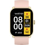 SMARTY 2.0 Smarty 2.0 Smartwatch (1,78 Zoll) Set, 2-tlg., mit Wechselband in rosa-schwarz & goldfarben, Super AMOLED Display, Herzfrequenzsensor, IP68, Android & iOS kompatibel, Bluetooth 5.2