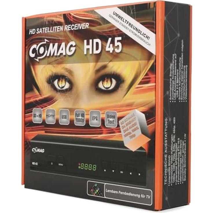 Comag HD45 Digitaler HD Sat Receiver, FULL HD, HDTV, DVB-S2, HDMI, SCART, PVR-Ready, USB 2,0, inkl, HDMI Kabel, schwarz – Bild 9