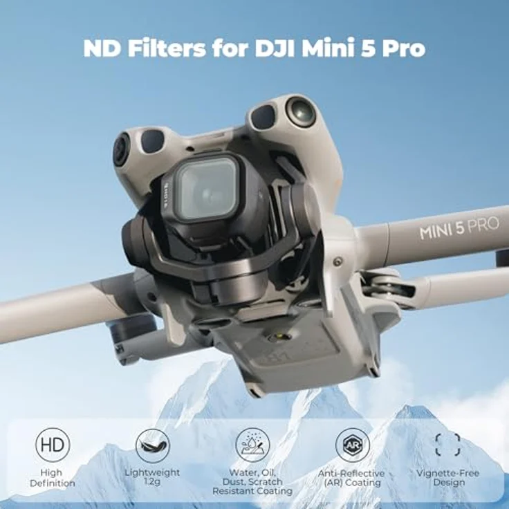 Freewell Mini 5 Pro Filters All Day, 6er Pack ND-Filter für DJI Mini 5 Pro, Hochwertiges optisches Glas, inklusive Reinigungstuch und Schutzhülle – Bild 2
