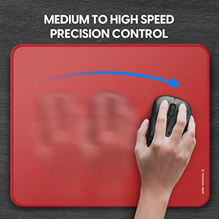 Pulsar Gaming Gears Pulsar Paracontrol M Esports Level Premium V2 Gaming Mauspad, Medium, Hochgeschwindigkeit, 26 x 33 cm, langlebig mit genähten Kanten, rot – Bild 4