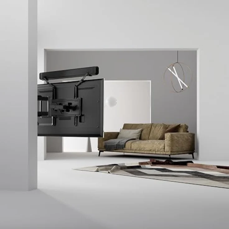 my wall Universal Soundbar-Halterung HZ32-1L – Soundbar TV Halterung, für Bildschirme bis 49 Zoll, Platzsparend, neig- und schwenkbar, belastbar bis 15kg, Montage am Bildschirm, VESA-kompatibel – Bild 2
