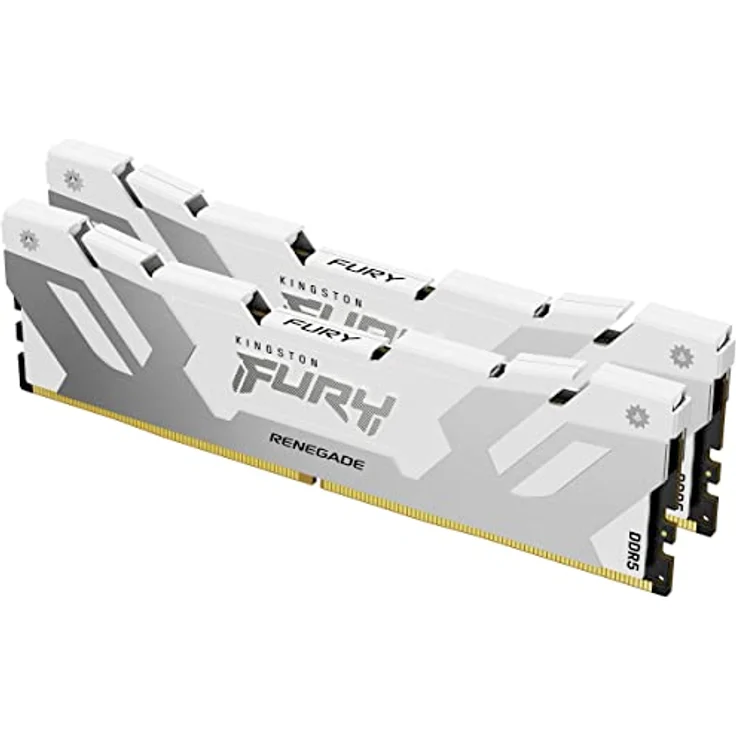 Kingston Fury Renegade KF584CU40RWK2-48 DDR5 Silber/Weiss XMP 48GB 8400MT/s CL40 CUDIMM Desktop Gaming Speicher Kit mit 2 - Hochleistungsarbeitsspeicher mit Aluminium-Kühlkörperdesign – Bild 1