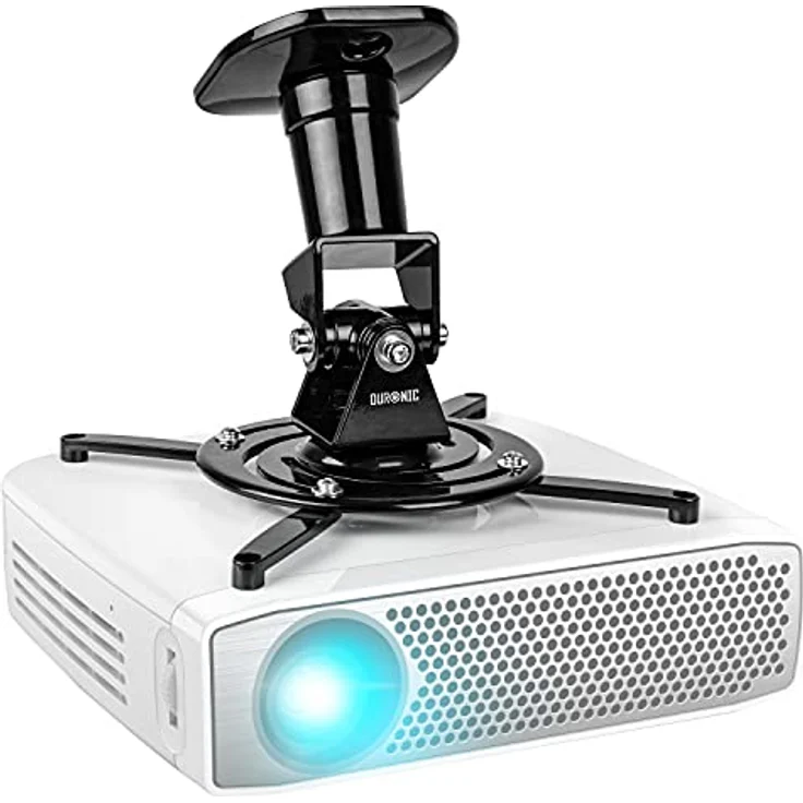 Duronic PB01XB Deckenhalterung für Beamer, Beamerhalterung mit 10 kg Traglast, neig- und schwenkbar, in Schwarz – Bild 1
