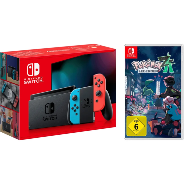 Nintendo Switch, Switch Konsole r/b neon + Pokemon-Legenden: Z-A, flexible Spielmodi und elterliche Kontrollapp