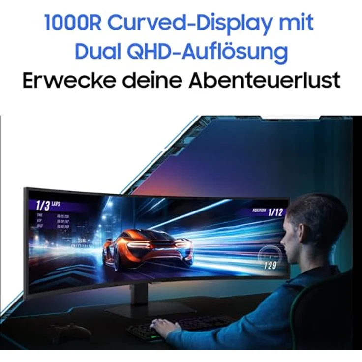 Samsung Odyssey G95C Curved Gaming Monitor, 49 Zoll, VA-Panel, 5.120 x 1.440 Pixel, VESA DisplayHDR 1.000, HDR10+ Gaming, Freesync Premium Pro, 240 Hz, 1 ms, schwarz – Bild 5