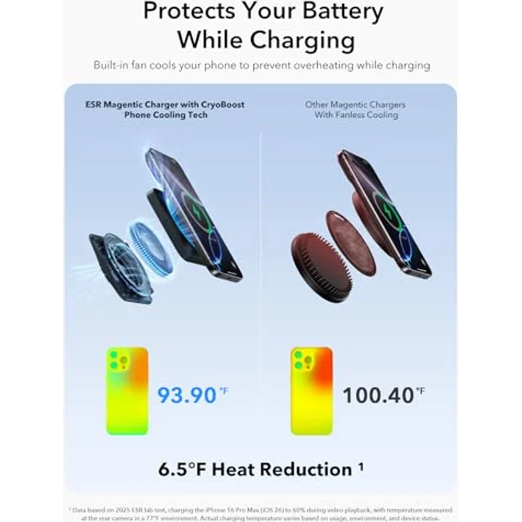 ESR 3 in 1 Ladestation für Apple Watch und iPhone, Qi2.2 25W Induktive Ladestation mit CryoBoost und MagSafe für iPhone 17/16/15/14/13/12, Schwarz, inkl. 65W Adapter – Bild 3