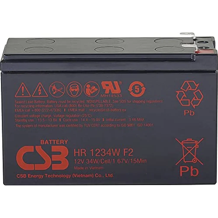 CSB Battery HR1234W F2, Stützbatterie 12V, 9Ah, 130A, wartungsfrei mit AGM-Technologie – Bild 2