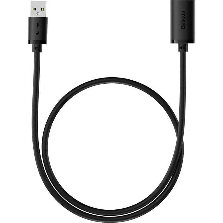 Baseus AirJoy USB 2.0 Verlängerungskabel 0,5 m, USB-A Stecker zu USB-A Buchse, schwarz, Datenübertragung bis zu 480 Mbit/s