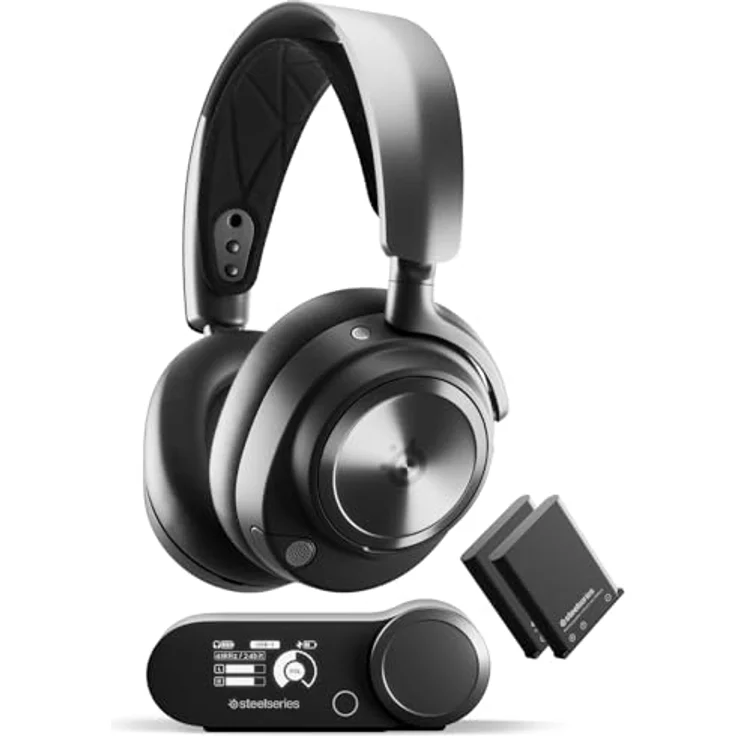 SteelSeries Arctis Nova Pro Wireless Gaming Headset - Neodym-Magnettreiber, Aktive Geräuschunterdrückung, Infinity Power System, ClearCast Gen 2 Mic - PS5, PS4, PC, Switch, Mobile – Bild 1