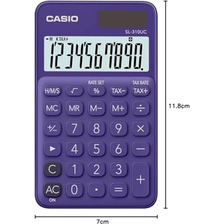 Casio SL-310UC-PL Taschenrechner, 10-stellig, in zehn Farbvarianten – Bild 6