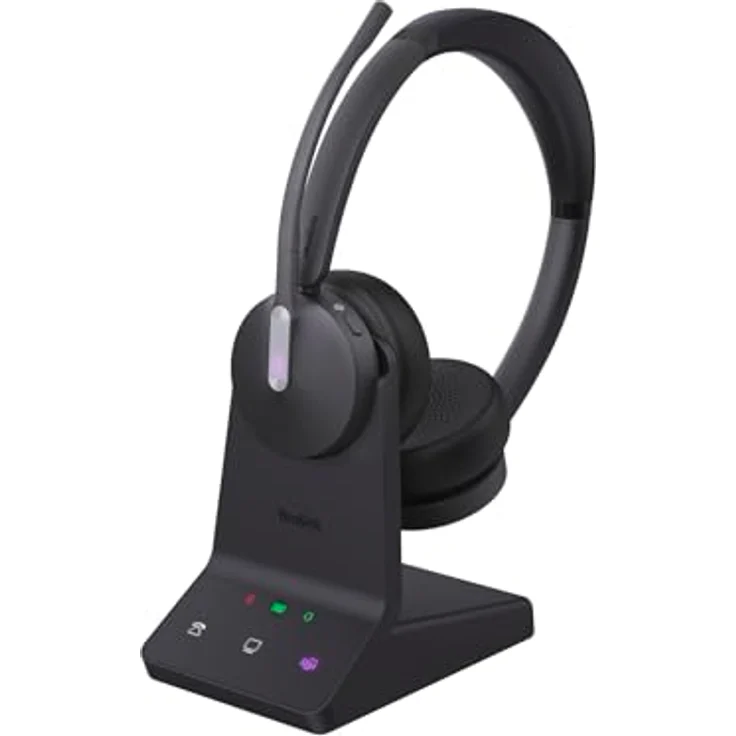Yealink WH64 Dual Teams Headset inkl. Basisstation - Hybrides Stereo Headset mit DECT und Bluetooth, Acoustic-Shield-Technologie, bis zu 32 Stunden Gesprächslaufzeit – Bild 1