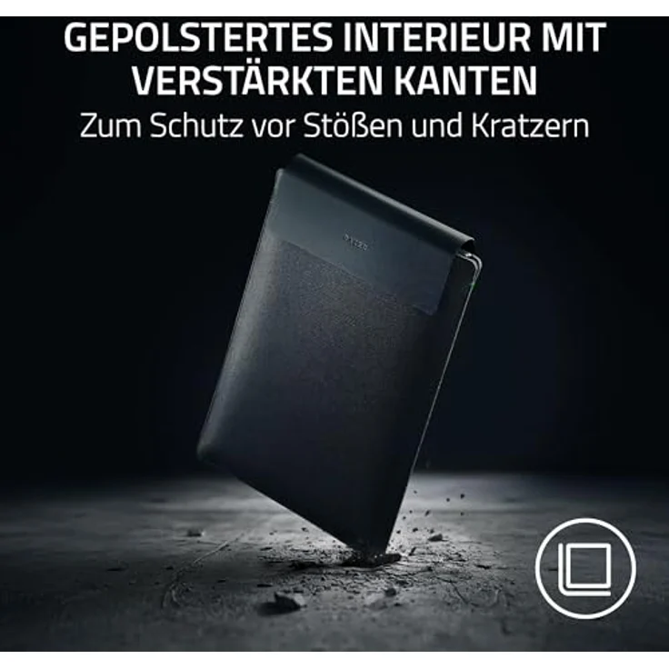 Razer Laptop Sleeve 16" mit kabellosem Laden, MagSafe-kompatibel für Smartphone und Earbuds, Schnellladen bis 15W, gepolstertes Innenfutter, leichtes Polyestergewebe, Schwarz – Bild 5