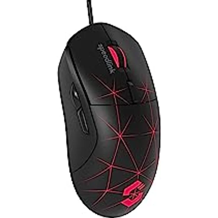 SPEEDLINK CORAX Gaming Maus mit Kabel, mehrfarbige LED-Beleuchtung, USB-Anschluss, 5 programmierbare Tasten PC-Maus kabelgebunden, DPI-Schalter bis 3.200 DPI, ummanteltes Kabel, schwarz – Bild 3