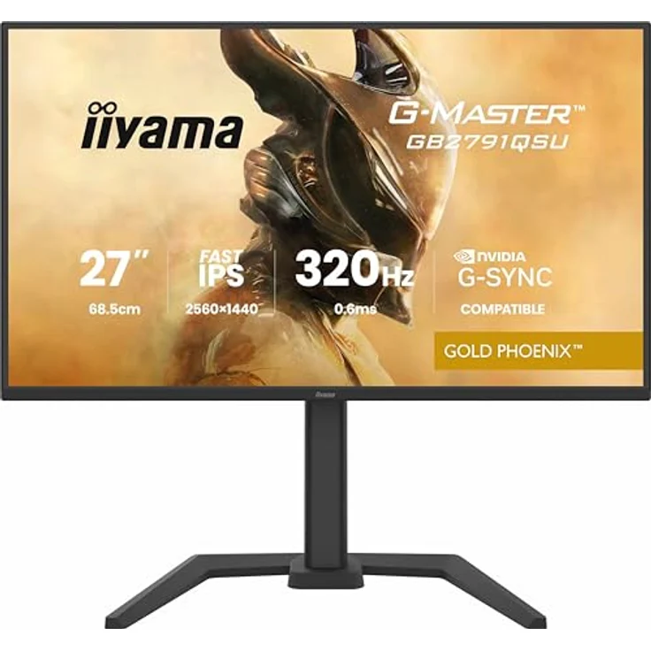 iiyama G-Master Gold Phoenix GB2791QSU-B1, 27" QHD Fast IPS Gaming Monitor mit 320Hz, 0.6ms, G-SYNC, HDMI, DP, USB-C, höhenverstellbar, schwarz – Bild 5