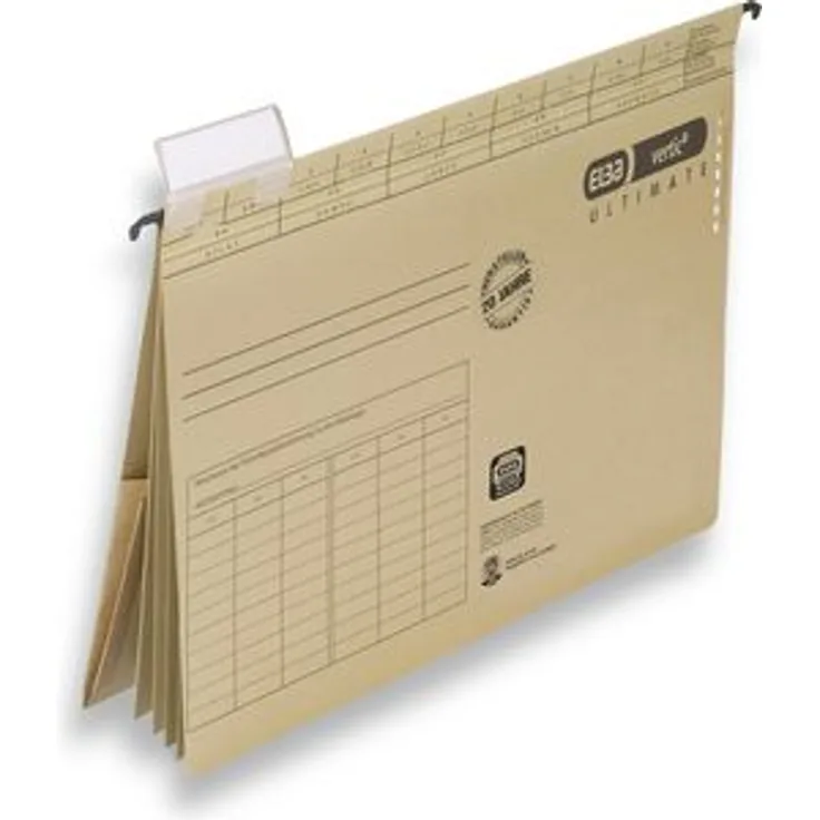 Elba Personalhefter 100082310, Vertic Ultimate, A4, 4 Fächer, mit Tasche, natronbraun, Karton 25 Stück