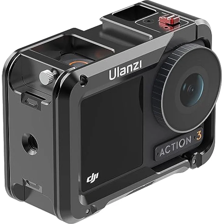 ULANZI OA-14 DJI Osmo Action 3 Metal Cage Rahmen, Cold shoe und 1/4 Zoll Schraubeneingänge, Horizontal & Vertikal Aufnahmemodus – Bild 1