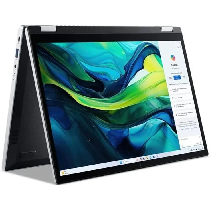 Acer Aspire Go Spin 14 (AGSP14-31PT-325W), 14" WUXGA Touchscreen Notebook, Intel i3-N355, 8GB RAM, 512GB SSD, Wind, Silber – Bild 1