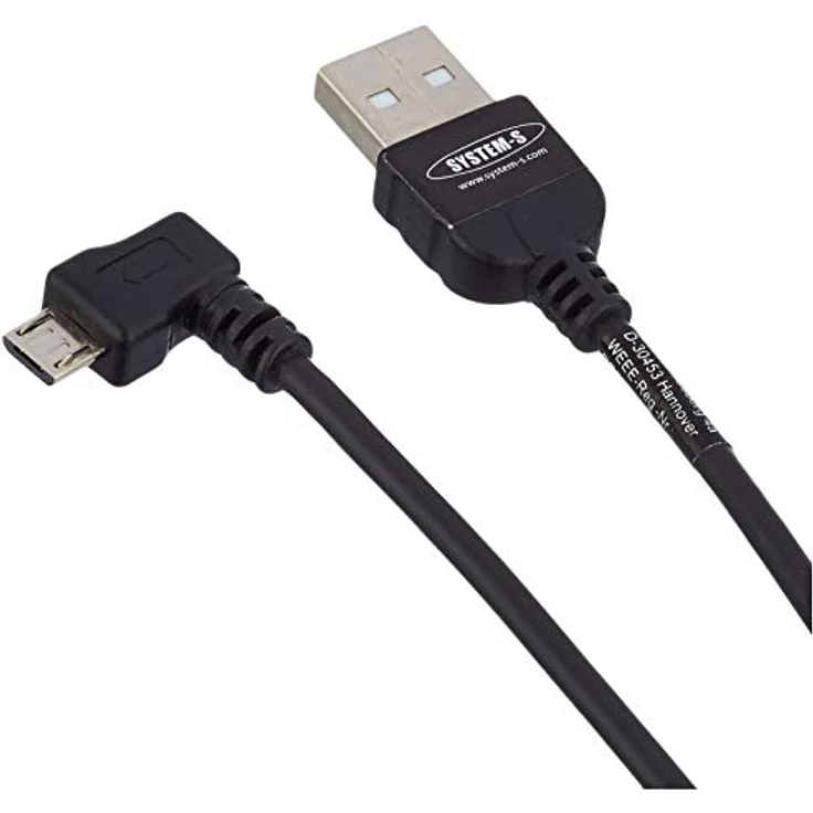 SYSTEM-S Micro USB Kabel Datenkabel Ladekabel mit 90° Winkelstecker 90 Grad gewinkelt 50 cm – Bild 4