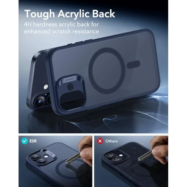 ESR Classic Hybrid HaloLock Case für Apple iPhone 17, MagSafe-kompatibel, frosted Blau (Transparent), Militärschutz mit Kamerasteuerung 1A86100401 – Bild 6