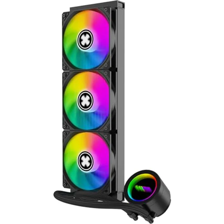 Xilence LiQuRizer LQ360PRO ARGB, CPU Wasserkühler mit 76 cfm Luftstrom, 3x 120 mm Lüftern und Infinity-Mirror-Design, Mehrfarbig – Bild 4