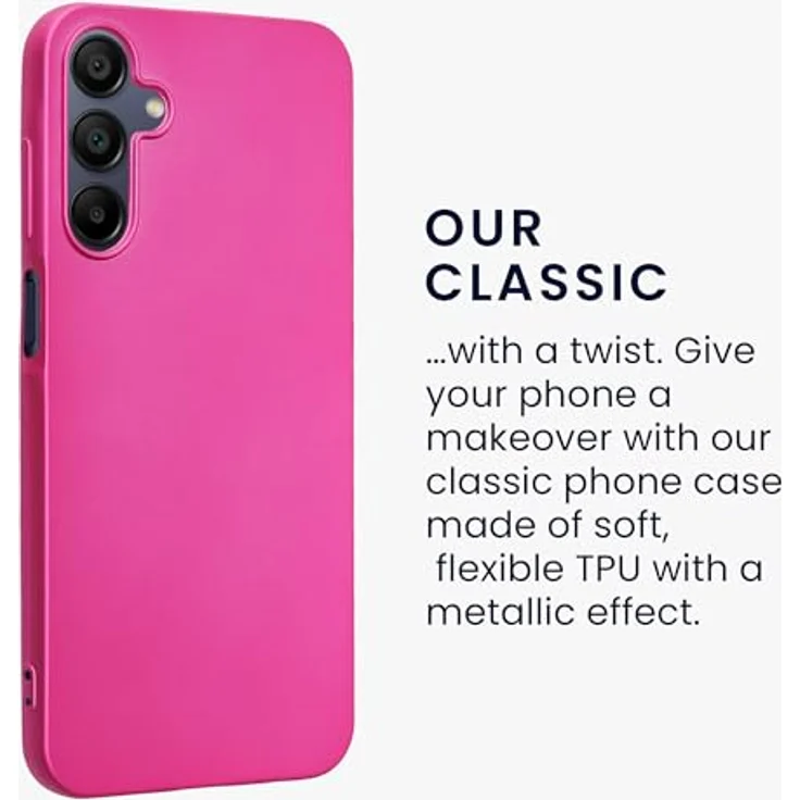 kwmobile Case kompatibel mit Samsung Galaxy A15 5G - Silikon Schutzhülle metallisch schimmernd in Metallic Pink, rutschfest und reißfest – Bild 3