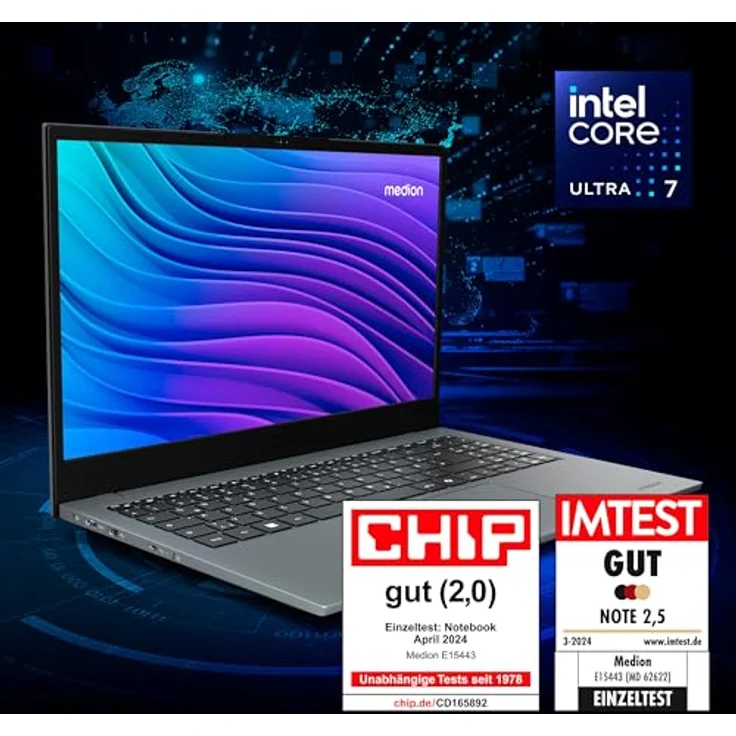 MEDION E15443 39,6 cm (15,6 Zoll Full HD) AI Laptop (Intel Core Ultra 7 155H, 32GB DDR5 RAM, 1TB SSD, Intel Arc, Windows 11 Home) - Leistungsstarker KI-gestützter Laptop – Bild 2
