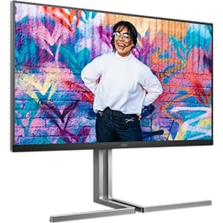 AOC U32U3CV - 32 Zoll UHD Nano IPS Monitor, höhenverstellbar, Lautsprecher, HDR400, schwarz