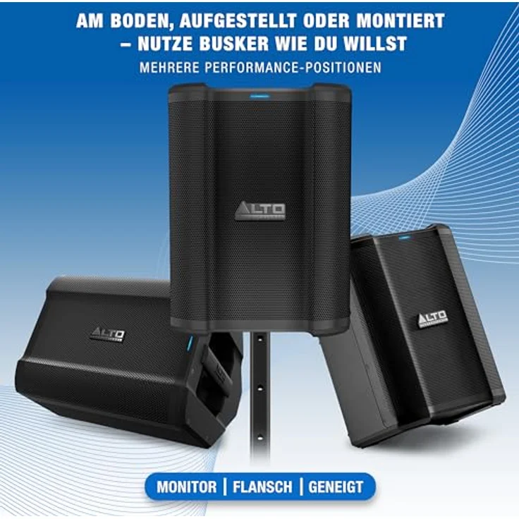 ALTO Busker 200 Watt Tragbares PA Lautsprechersystem, Akku, Bluetooth 5.3, 3-Kanal Mixer, Alesis FX, App-Steuerung, USB-Aufladung, Schwarz – Bild 5