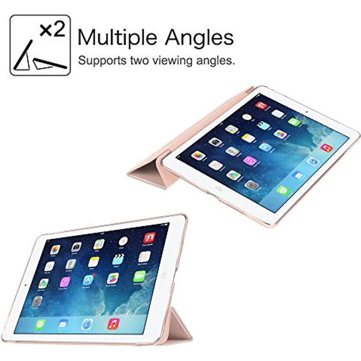 Fintie Hülle für iPad Air 2 (2014 Modell) / iPad Air (2013 Modell) - Ultradünne Superleicht Schutzhülle mit Transparenter Rückseite Abdeckung mit Auto Schlaf/Wach Funktion, Roségold – Bild 3