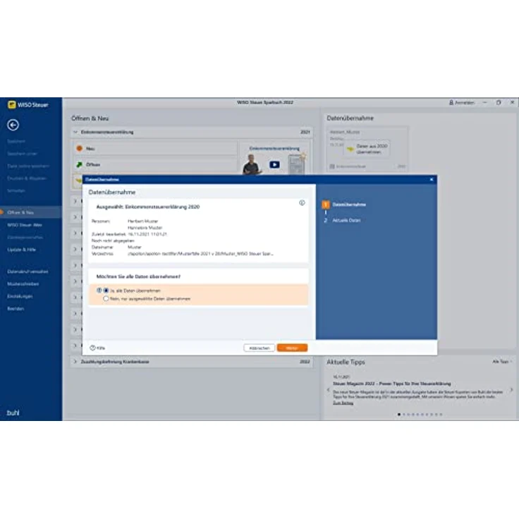 Buhl Data Service WISO Steuer-Sparbuch 2022, Steuersoftware für Einkommensteuererklärung 2021 mit Erstattung/Nachzahlung Rechner, inkl. Hunderten Steuer-Tipps und kostenlosem Telefonsupport – Bild 3