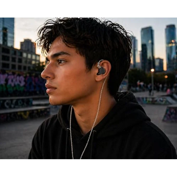 KZ ZS10 PRO X, Kabelgebundene In-Ear Kopfhörer mit Mikrofon, 20 Hz - 40 kHz Frequenzbereich, hohe Empfindlichkeit 112 dB, transparent und schwarz – Bild 6