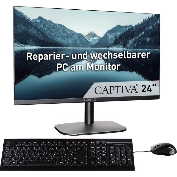 Captiva Ultra 5 125H, All-in-One Business PC Bundle mit 16GB DDR5 RAM, 1TB SSD, Intel Arc Graphics, 23.8" Full HD, Windows 11, Schwarz